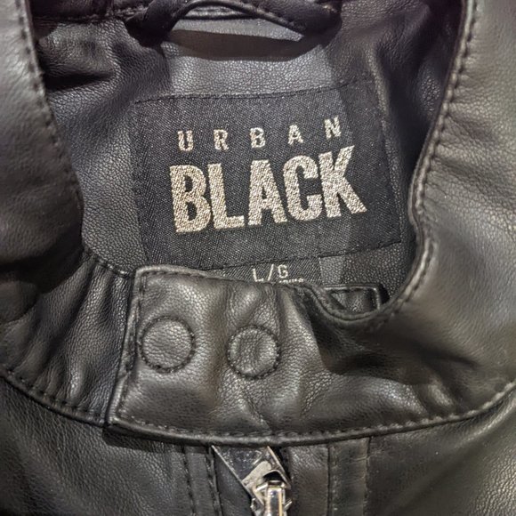 Men's Urban Black Leather Jacket (L/G) - Picture 6 of 12